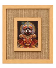 Lord Jagannath Laminated Jute Wall Photo Frame, 14 X 16 Inch (F174022)