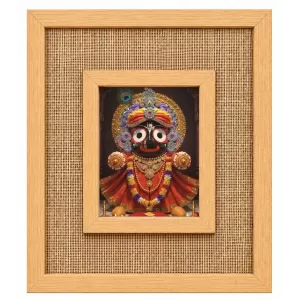 Lord Jagannath Laminated Jute Wall Photo Frame, 14 X 16 Inch (F174022)