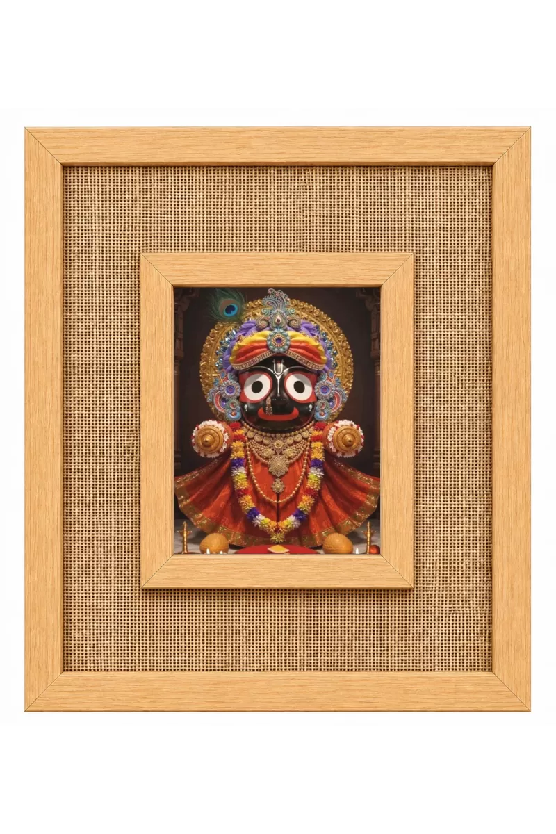 Lord Jagannath Laminated Jute Wall Photo Frame, 14 X 16 Inch (F174022)