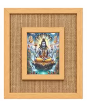 Lord Shiva Laminated Jute Wall Photo Frame, 14 X 16 Inch (F174023)