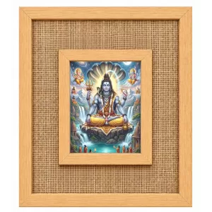 Lord Shiva Laminated Jute Wall Photo Frame, 14 X 16 Inch (F174023) Lord Shiva Laminated Jute Wall Photo Frame, 14 X 16 Inch (F174023)