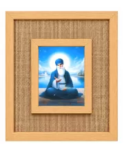 Guru Nanak Dev Ji Laminated Jute Wall Photo Frame, 14 X 16 Inch (F174024)