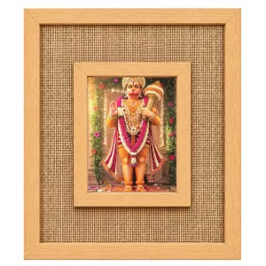 Hanuman Laminated Jute Wall Photo Frame, 14 X 16 Inch (F174025)