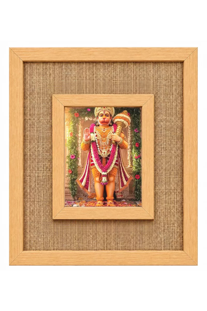 Hanuman Laminated Jute Wall Photo Frame, 14 X 16 Inch (F174025)