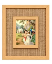 Radha Krishna Laminated Jute Wall Photo Frame, 14 X 16 Inch (F174026)