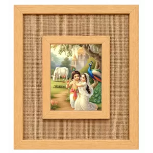 Radha Krishna Laminated Jute Wall Photo Frame, 14 X 16 Inch (F174026) Radha Krishna Laminated Jute Wall Photo Frame, 14 X 16 Inch (F174026)