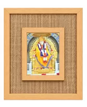 Shirdi Sai Baba Laminated Jute Wall Photo Frame, 14 X 16 Inch (F174027)
