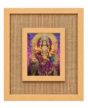 Durga Maa Laminated Jute Wall Photo Frame, 14 X 16 Inch (F174028)