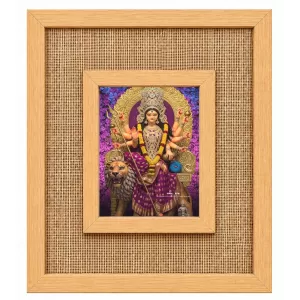Durga Maa Laminated Jute Wall Photo Frame, 14 X 16 Inch (F174028) Durga Maa Laminated Jute Wall Photo Frame, 14 X 16 Inch (F174028)