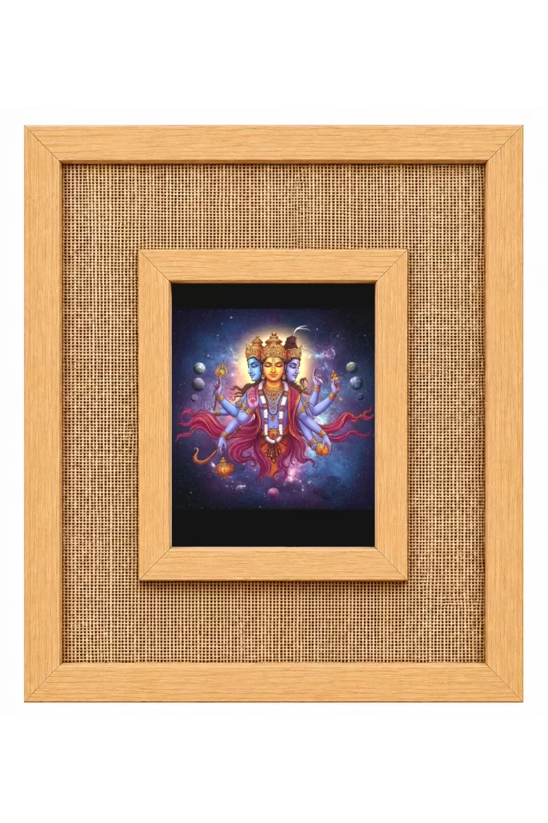 Lord Bramha Laminated Jute Wall Photo Frame, 14 X 16 Inch (F174030)