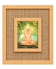 Lord Buddha Laminated Jute Wall Photo Frame, 14 X 16 Inch (F174032)
