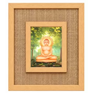 Lord Buddha Laminated Jute Wall Photo Frame, 14 X 16 Inch (F174032)