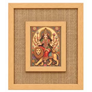 Durga Maa Laminated Jute Wall Photo Frame, 14 X 16 Inch (F174035) Durga Maa Laminated Jute Wall Photo Frame, 14 X 16 Inch (F174035)