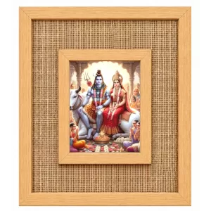 Shiva Parvati Laminated Jute Wall Photo Frame, 14 X 16 Inch (F174036) Shiva Parvati Laminated Jute Wall Photo Frame, 14 X 16 Inch (F174036)