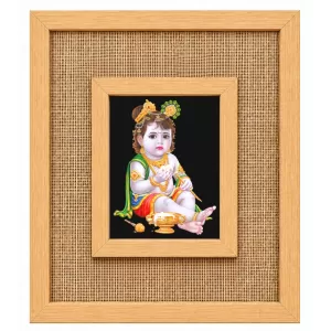 Baby Krishna Laminated Jute Wall Photo Frame, 14 X 16 Inch (F174037) Baby Krishna Laminated Jute Wall Photo Frame, 14 X 16 Inch (F174037)