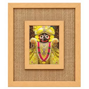 Lord Jagannath Laminated Jute Wall Photo Frame, 14 X 16 Inch (F174038)
