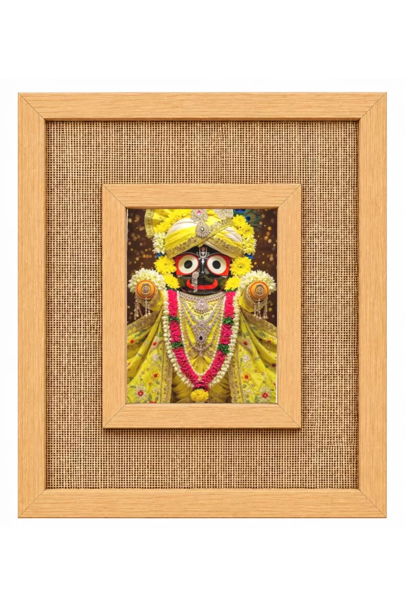 Lord Jagannath Laminated Jute Wall Photo Frame, 14 X 16 Inch (F174038)