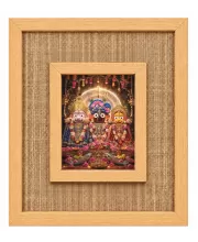 Jagannath Balabhadra Subhadra Laminated Jute Wall Photo Frame, 14 X 16 Inch (F174040)
