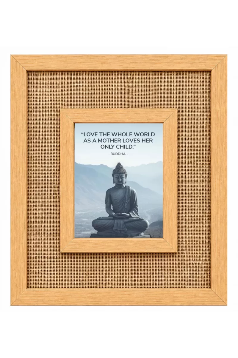 Buddha Laminated Jute Wall Photo Frame, 14 X 16 Inch (F174041)