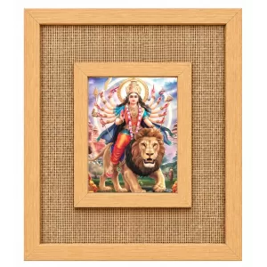 Durga Maa Laminated Jute Wall Photo Frame, 14 X 16 Inch (F174042) Durga Maa Laminated Jute Wall Photo Frame, 14 X 16 Inch (F174042)