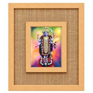 Kali Maa Laminated Jute Wall Photo Frame, 14 X 16 Inch (F174043)
