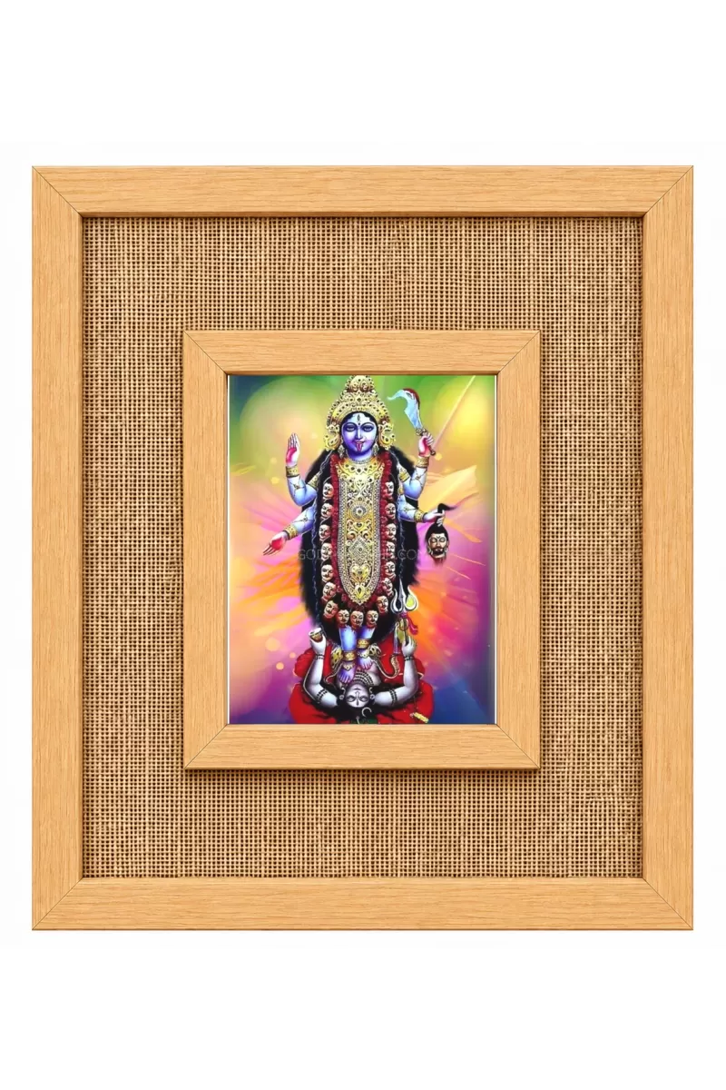 Kali Maa Laminated Jute Wall Photo Frame, 14 X 16 Inch (F174043)