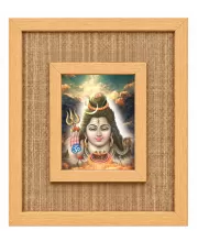Lord Shiva Laminated Jute Wall Photo Frame, 14 X 16 Inch (F174047)