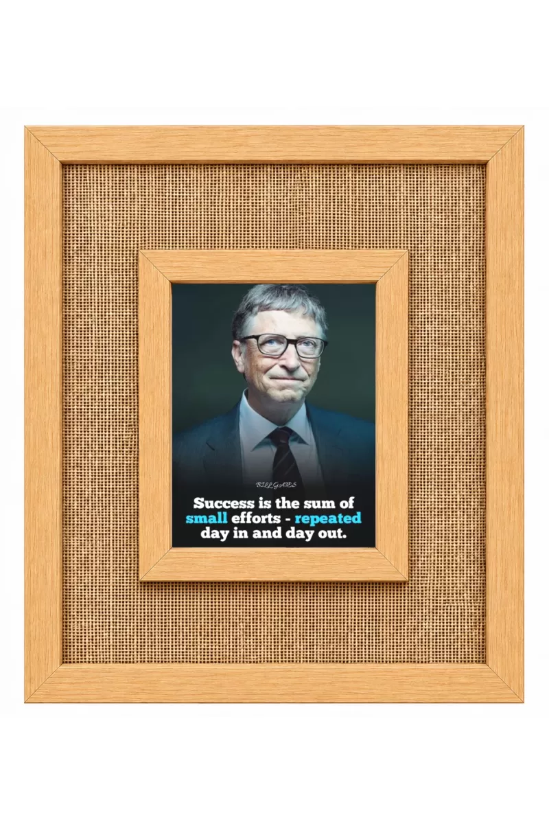 Bill Gates Laminated Jute Wall Photo Frame, 14 X 16 Inch (F174051)