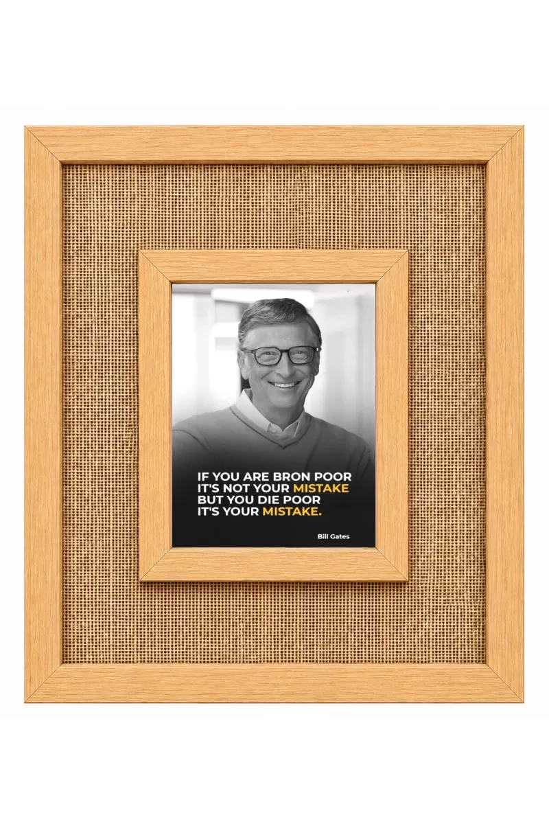 Bill Gates Laminated Jute Wall Photo Frame, 14 X 16 Inch (F174053)