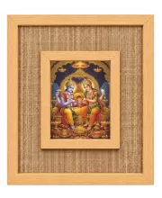 God Narayan And Lakshmi Laminated Jute Wall Photo Frame, 14 X 16 Inch (F174055)