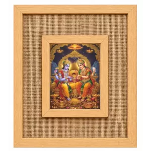 God Narayan And Lakshmi Laminated Jute Wall Photo Frame, 14 X 16 Inch (F174055) God Narayan And Lakshmi Laminated Jute Wall Photo Frame, 14 X 16 Inch (F174055)
