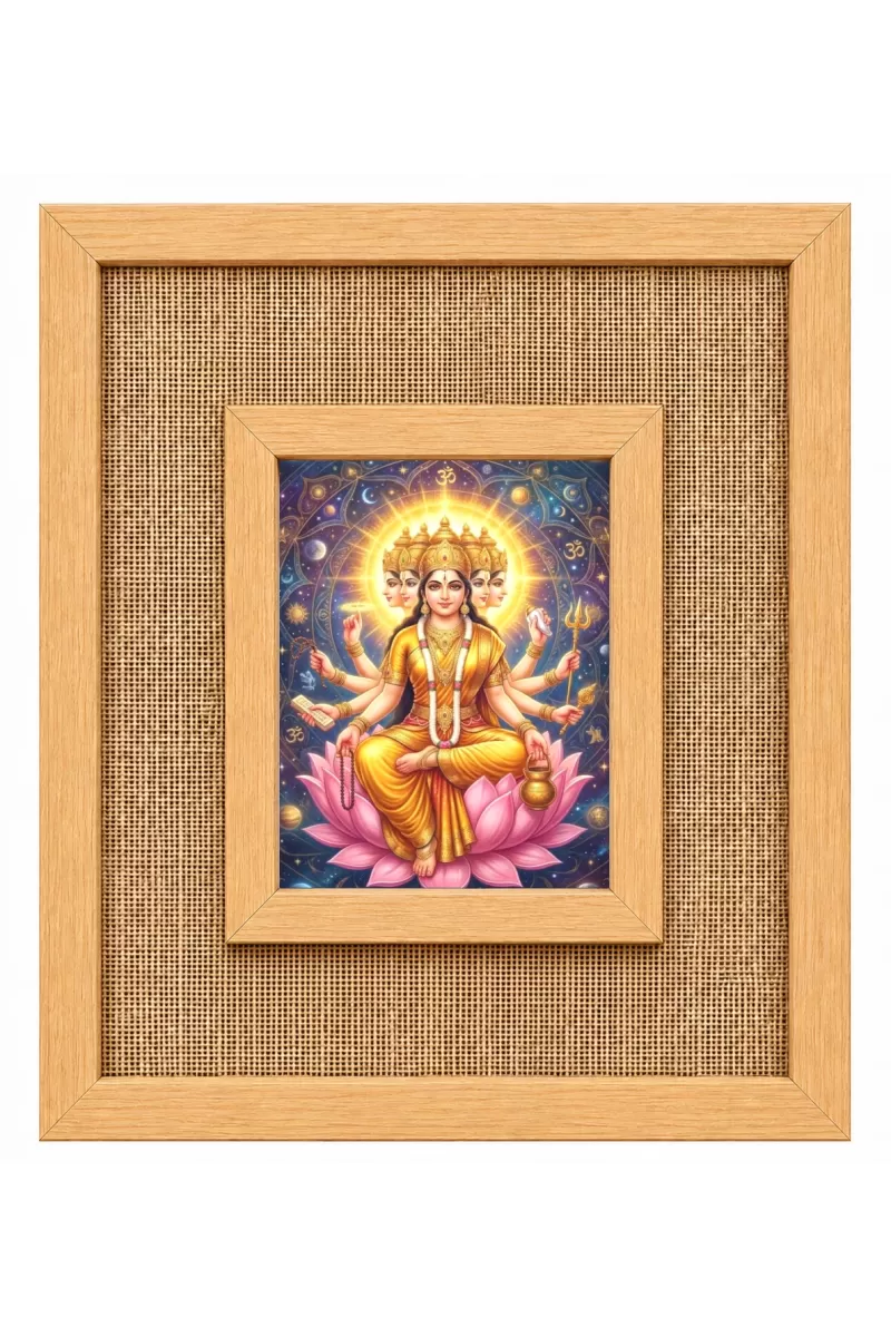 Gayatri Mata Laminated Jute Wall Photo Frame, 14 X 16 Inch (F174056)