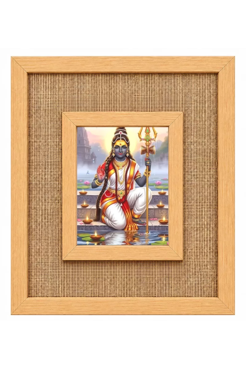 Durga Maa Laminated Jute Wall Photo Frame, 14 X 16 Inch (F174058)