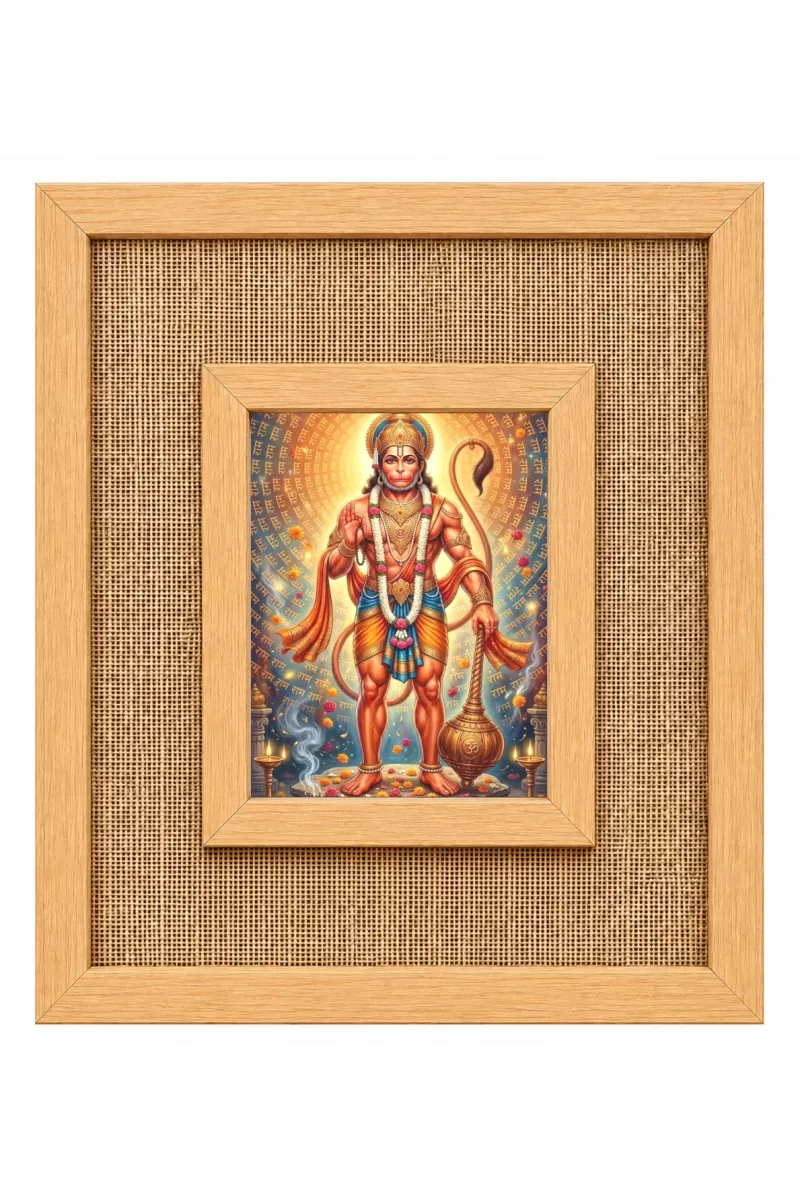 Hanuman Laminated Jute Wall Photo Frame, 14 X 16 Inch (F174059)