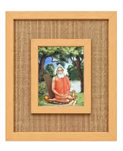 Baba Loknath Laminated Jute Wall Photo Frame, 14 X 16 Inch (F174065)