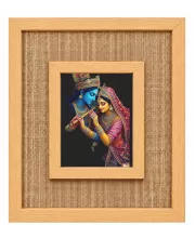 Radha Krishna Laminated Jute Wall Photo Frame, 14 X 16 Inch (F174066)