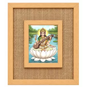 Goddess Saraswati Laminated Jute Wall Photo Frame, 14 X 16 Inch (F174067) Goddess Saraswati Laminated Jute Wall Photo Frame, 14 X 16 Inch (F174067)