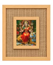 Durga Maa Laminated Jute Wall Photo Frame, 14 X 16 Inch (F174068)