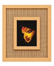 Durga Maa Laminated Jute Wall Photo Frame, 14 X 16 Inch (F174069)