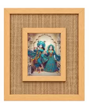 Radha Krishna Laminated Jute Wall Photo Frame, 14 X 16 Inch (F174072)