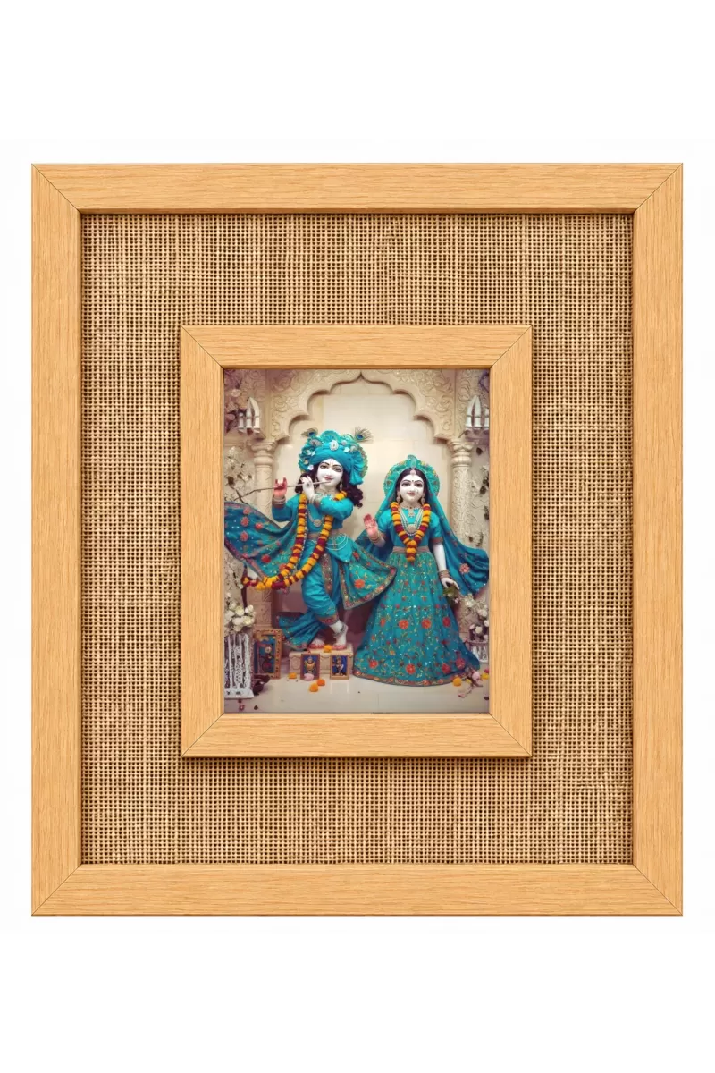 Radha Krishna Laminated Jute Wall Photo Frame, 14 X 16 Inch (F174072)