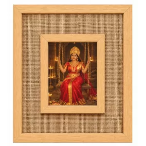 Maha Lakshmi Laminated Jute Wall Photo Frame, 14 X 16 Inch (F174075)