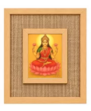 Goddess Lakshmi Laminated Jute Wall Photo Frame, 14 X 16 Inch (F174076)