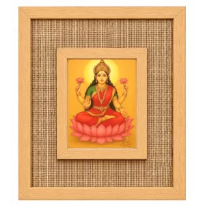 Goddess Lakshmi Laminated Jute Wall Photo Frame, 14 X 16 Inch (F174076)