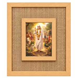 Sai Baba Laminated Jute Wall Photo Frame, 14 X 16 Inch (F174082) Sai Baba Laminated Jute Wall Photo Frame, 14 X 16 Inch (F174082)
