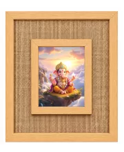 Lord Ganesha Laminated Jute Wall Photo Frame, 14 X 16 Inch (F174083)