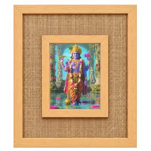 Lord Vishnu Laminated Jute Wall Photo Frame, 14 X 16 Inch (F174084) Lord Vishnu Laminated Jute Wall Photo Frame, 14 X 16 Inch (F174084)