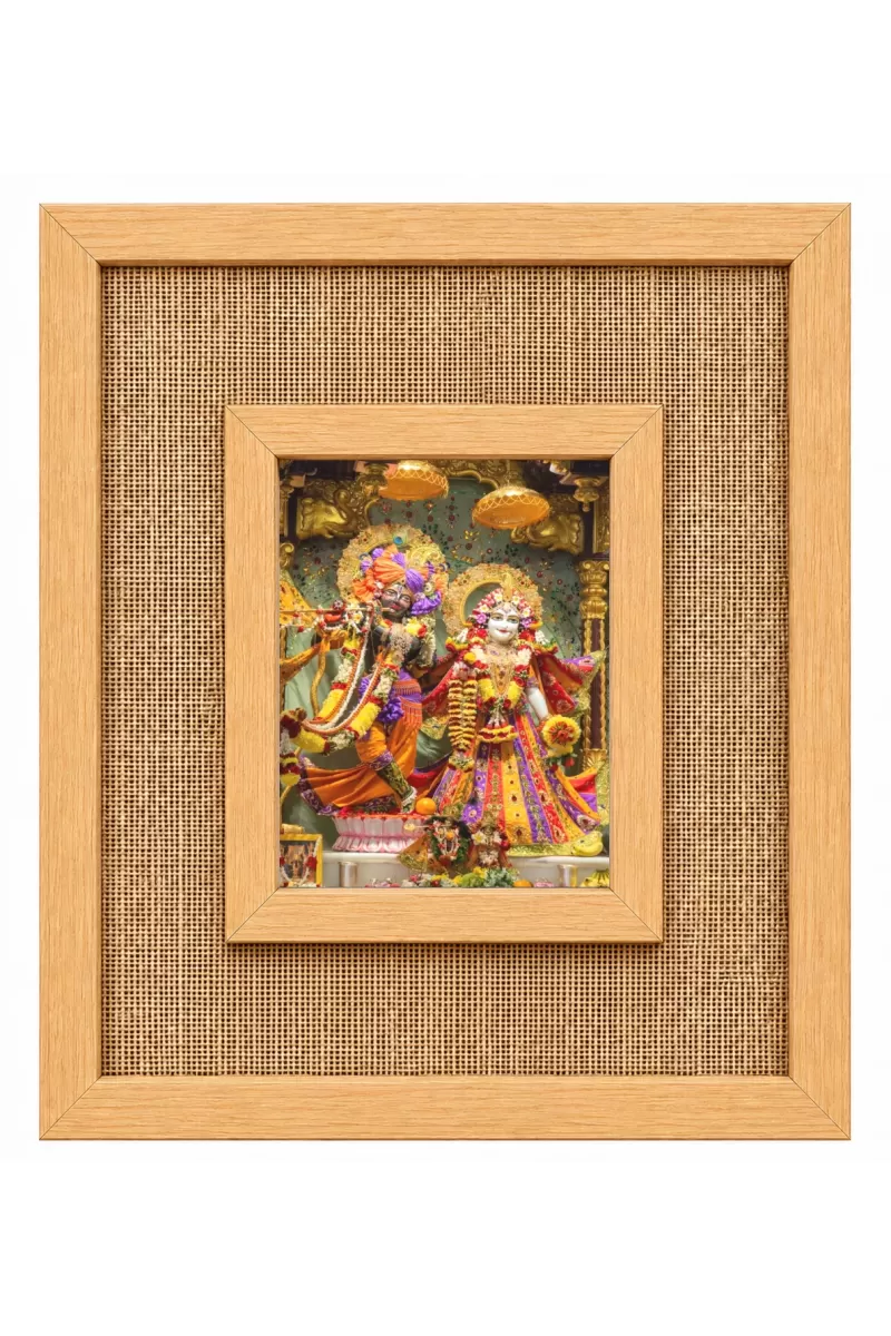 Radha Krishna Laminated Jute Wall Photo Frame, 14 X 16 Inch (F174088)
