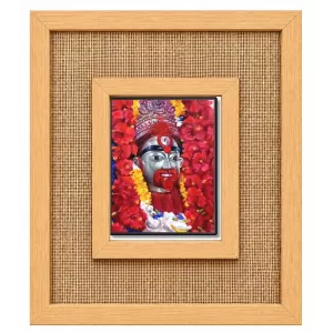 Kali Maa Laminated Jute Wall Photo Frame, 14 X 16 Inch (F174090)
