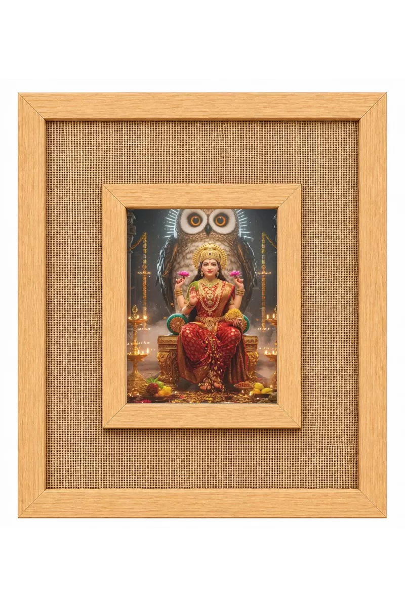 Lakshmi Maa Laminated Jute Wall Photo Frame, 14 X 16 Inch (F174092)